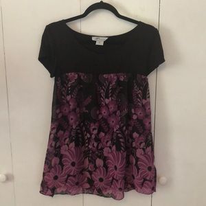 Purple flower blouse